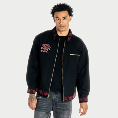 San Francisco 49ers The Wild Collective Unisex Latino Heritage Denim Full-Zip Jacket - Black