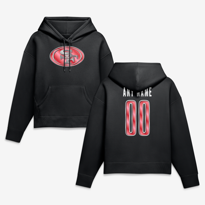 San Francisco 49ers Women's Forged Mascot Personalized Name & Number Hoodie - Black