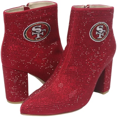  San Francisco 49ers FABGATING by Cuce Women's Crystal Heel Booties - Scarlet