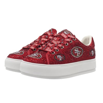  San Francisco 49ers FABGATING by Cuce Women's Crystal Team Logo Sneakers - Scarlet
