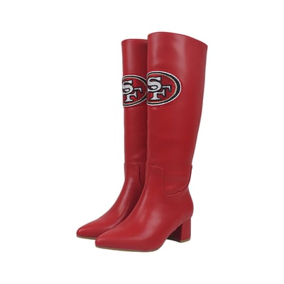  San Francisco 49ers FABGATING by Cuce Women's Vegan Leather Classic Team Boots - Scarlet