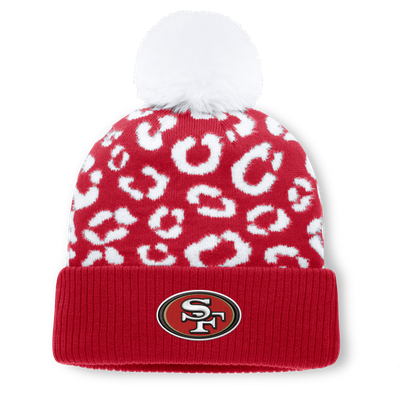 San Francisco 49ers Fanatics Women's Blur Cuffed Knit Hat with Pom - Scarlet