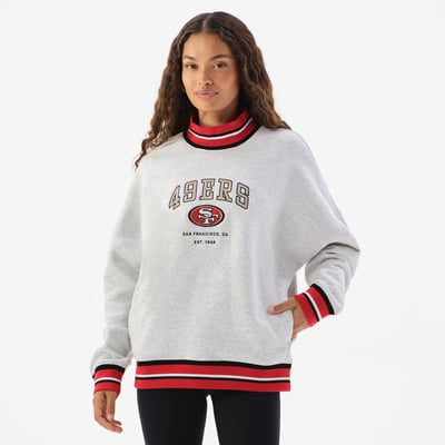  San Francisco 49ers Off Season x NFL Women's Mock Neck Sweatshirt - Heather Gray