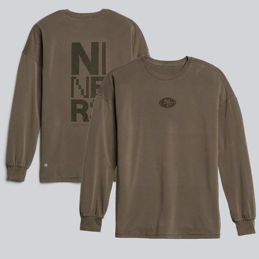 San Francisco 49ers lululemon Women's Easy Set Relaxed Fit Long Sleeve T-Shirt - Solid Nomad