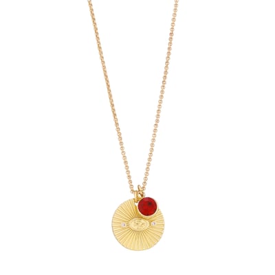  San Francisco 49ers LUV AJ Women's Spiral and Stone Charm Necklace - Gold