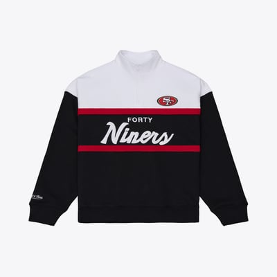 San Francisco 49ers Mitchell & Ness Women's Head Coach Quarter-Zip Pullover - Black
