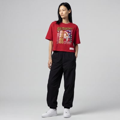  San Francisco 49ers Mitchell & Ness Women's Street Graphic Boxy Cropped T-Shirt - Scarlet