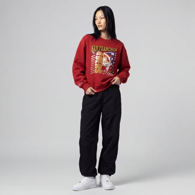  San Francisco 49ers Mitchell & Ness Women's Street Graphic Crewneck Sweatshirt - Scarlet
