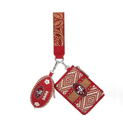 San Francisco 49ers Montana West Women's Wallet & Football Charm Wristlet