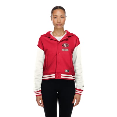  San Francisco 49ers New Era Women's Throwback Full-Snap Hooded Jacket - Scarlet