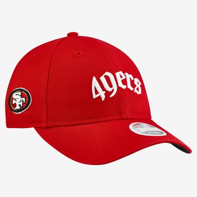 San Francisco 49ers New Era Women's Gothic Font 9FORTY M-Crown Adjustable Hat - Scarlet
