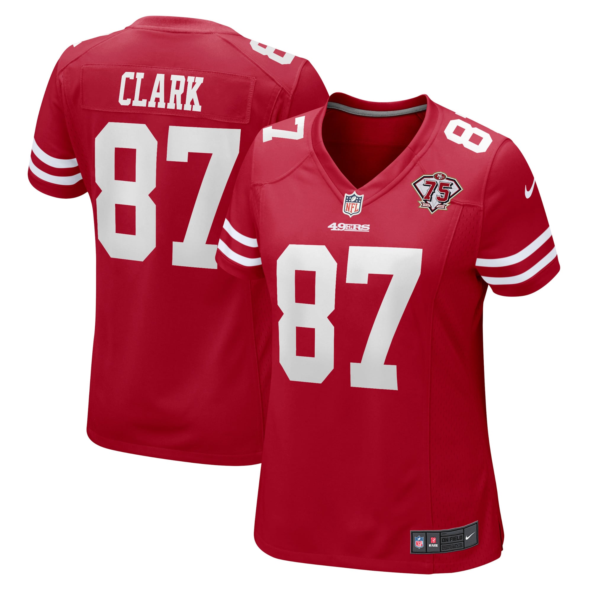 Women's Nike Dwight Clark Scarlet San Francisco 49ers 75th