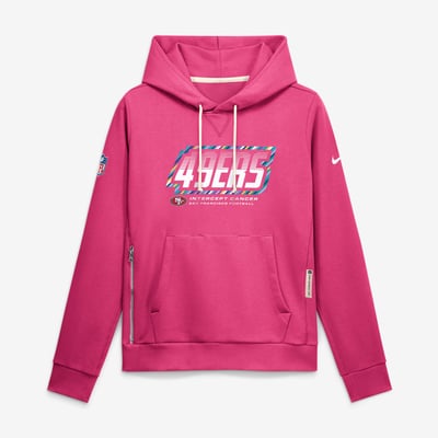  San Francisco 49ers Nike Women's 2026 NFL Crucial Catch Sideline Standard Issue Dri-FIT Pullover Hoodie - Pink