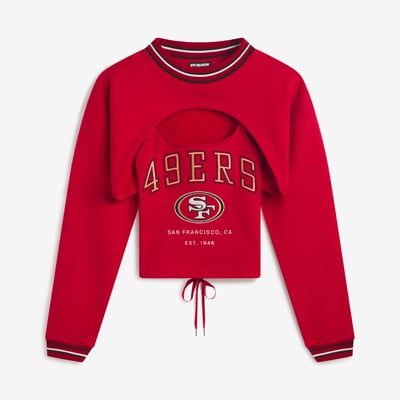  San Francisco 49ers Off Season x NFL Women's Fleece Shrug Cami - Scarlet