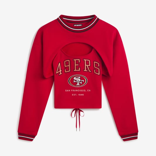  San Francisco 49ers Off Season x NFL Women's Fleece Shrug Cami - Scarlet