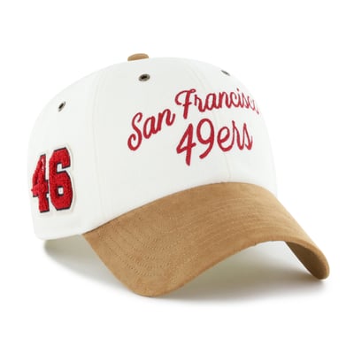San Francisco 49ers Stoney Clover Lane x '47 Women's Cursive Clean Up Adjustable Hat - Cream/Tan