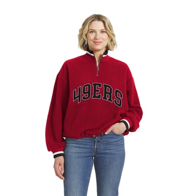  San Francisco 49ers WEAR by Erin Andrews Women's Polar Fleece Half-Zip Pullover - Scarlet