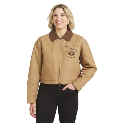  San Francisco 49ers WEAR by Erin Andrews Women's Work with Way Zipper Jacket - Tan