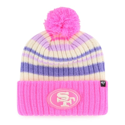  San Francisco 49ers '47 Youth Snow Fort Cuffed Knit Hat with Pom - Pink