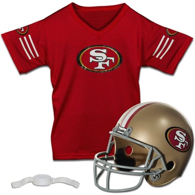 San Francisco 49ers Franklin Sports Youth NFL Deluxe Helmet & Jersey Set - Scarlet
