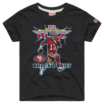 Brock Purdy San Francisco 49ers Homage Youth NFL Blitz Tri-Blend T-Shirt - Charcoal