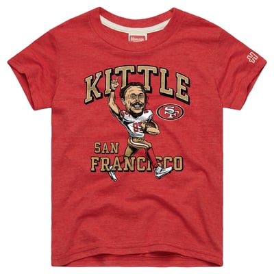 George Kittle San Francisco 49ers Homage Youth Caricature T-Shirt - Scarlet