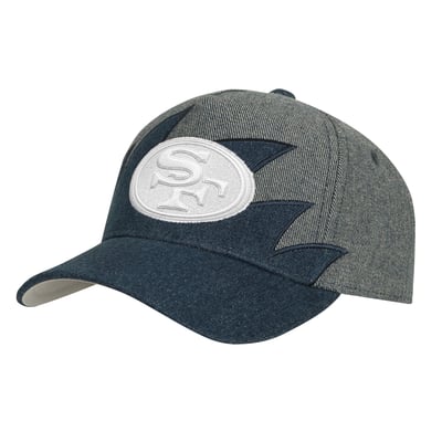 San Francisco 49ers Mitchell & Ness Youth Sharktooth Pro Pinch Snapback Hat - Denim
