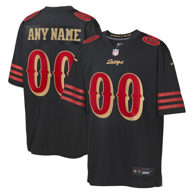  San Francisco 49ers Nike Youth 2025 Rivalries Collection Custom Game Jersey - Black