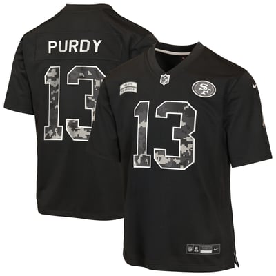 Brock Purdy San Francisco 49ers Nike Youth 2026 Salute to Service Game Jersey  - Black