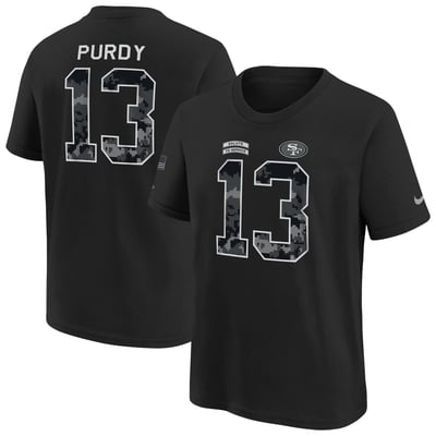 Brock Purdy San Francisco 49ers Nike Youth 2026 Salute to Service Name & Number T-Shirt  - Black