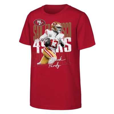 Brock Purdy San Francisco 49ers Outerstuff Youth Legendary Player Card T-Shirt - Scarlet