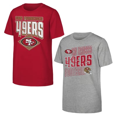 San Francisco 49ers Outerstuff Youth Trench Kings 2-Pack T-Shirt Set - Scarlet/Gray