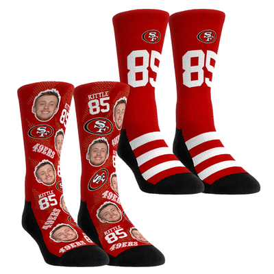 George Kittle San Francisco 49ers Rock Em Youth Player Football Guy Two-Pack Crew Sock Set