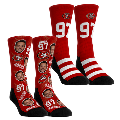 Nick Bosa San Francisco 49ers Rock Em Youth Player Football Guy Two-Pack Crew Sock Set