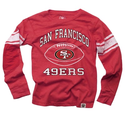 San Francisco 49ers Wes & Willy Youth Football Long Sleeve T-Shirt - Scarlet