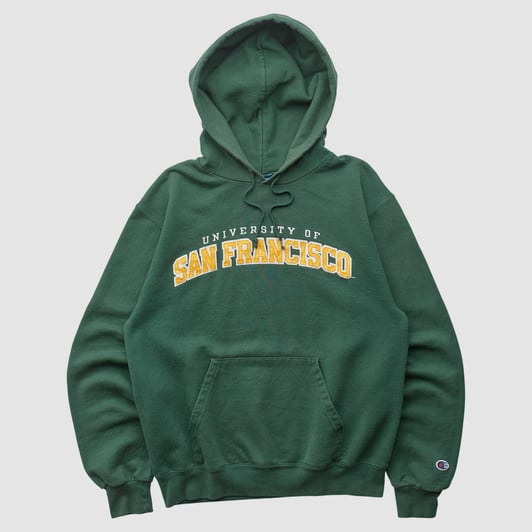 San Francisco Dons Champion 2000s Hooded Pullover Sweatshirt - Green - S by Fanatics Real Vintage
