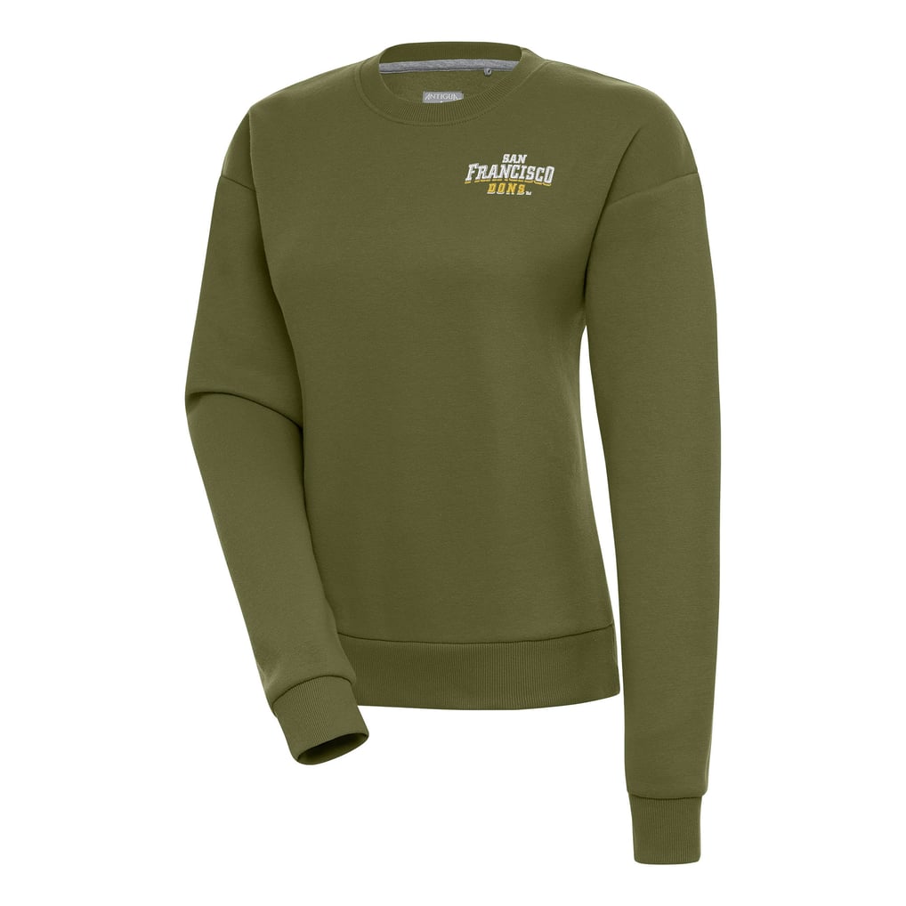 San Francisco Dons Antigua Women's Victory Crewneck Pullover Sweatshirt - Olive