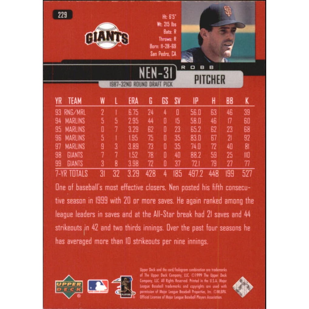 2000 Upper Deck Exclusives Silver #229 Robb Nen