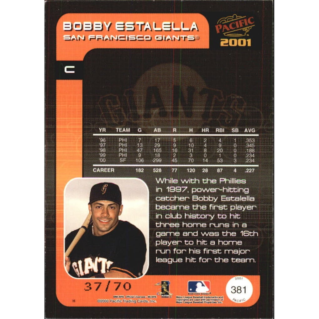 2001 Pacific Hobby LTD #381 Bobby Estalella