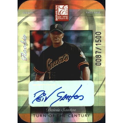 2002 Donruss Elite Turn of the Century Autographs #197 Deivis Santos/150*