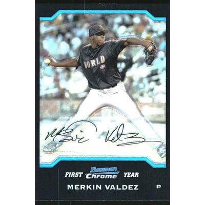 2004 Bowman Chrome Draft Gold Refractors #BDP154 Merkin Valdez