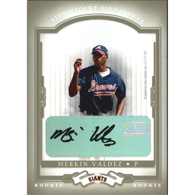 2004 Donruss Classics Significant Signatures Green #177 Merkin Valdez ROO/100