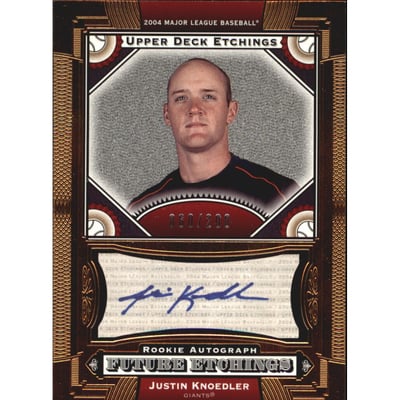 2004 Upper Deck Etchings Blue Ink #125 Justin Knoedler FE