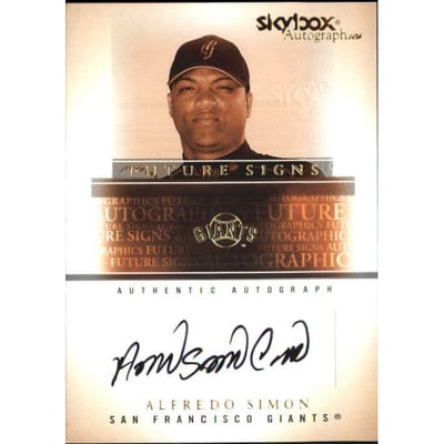 2005 SkyBox Autographics Future Signs Autograph Gold Embossed #AS Alfredo Simon/30 UER