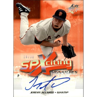 2006 SPx SPxciting Signature #JA Jeremy Accardo/30
