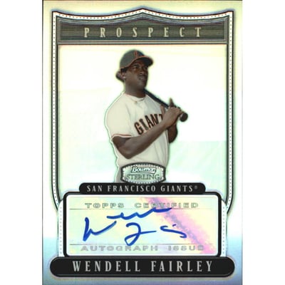 2007 Bowman Sterling Prospects Refractors #WF Wendell Fairley AU