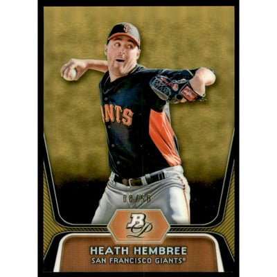 2012 Bowman Platinum Prospects Gold Refractors #BPP91 Heath Hembree