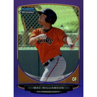 2013 Bowman Chrome Prospects Purple Refractors #BCP220 Mac Williamson