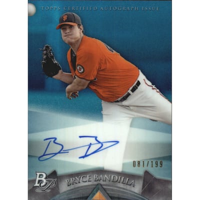 2014 Bowman Platinum Prospect Autographs Blue Refractors #APBB Bryce Bandilla