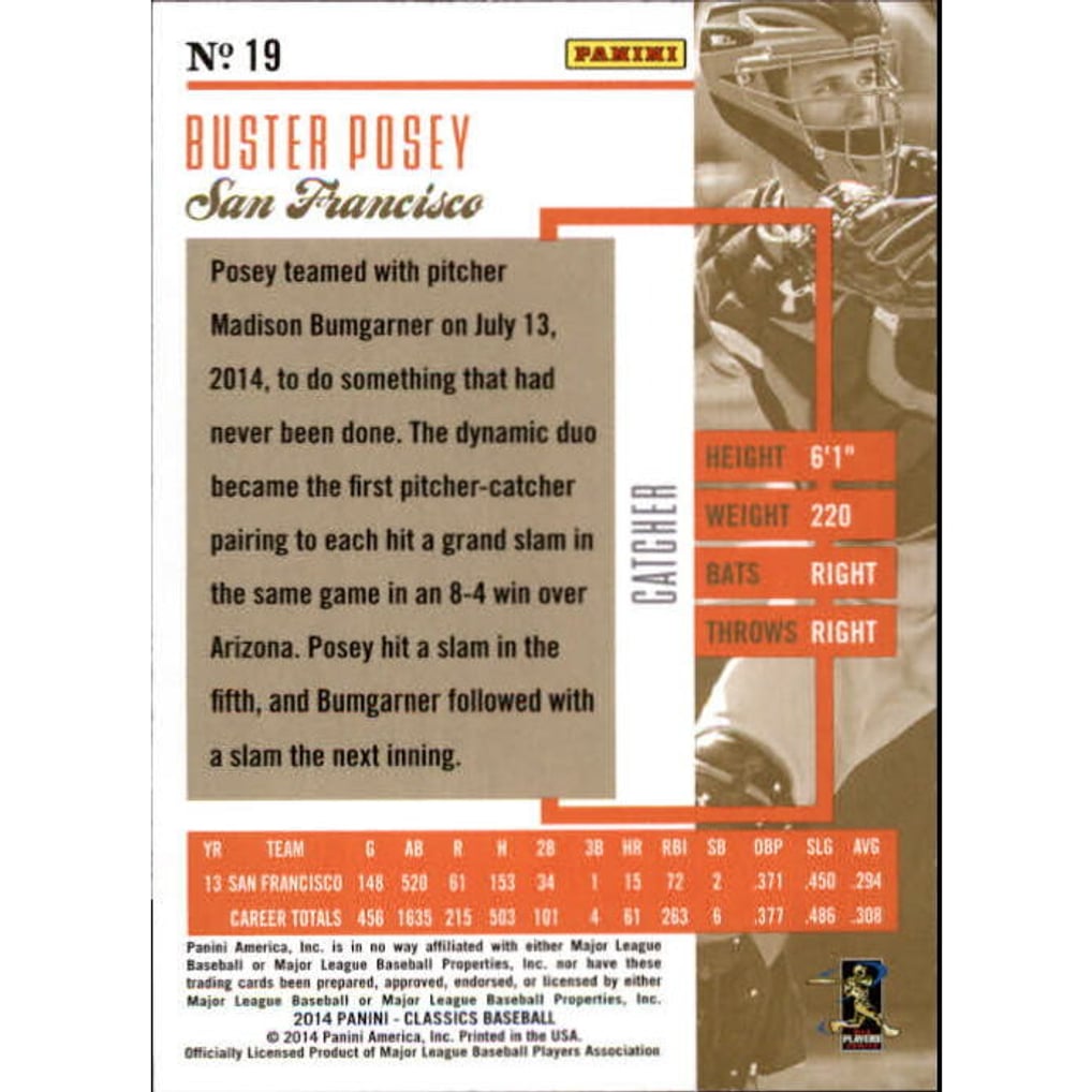 2014 Classics Timeless Tributes Silver #19 Buster Posey
